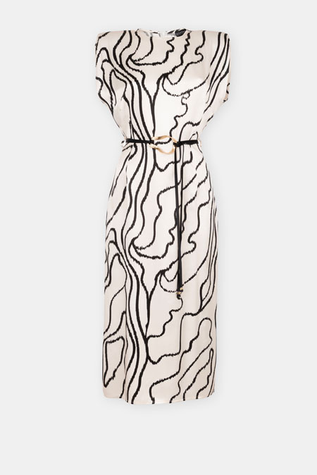 Viskozna haljina sa naglašenim ramenima Tiffany Production